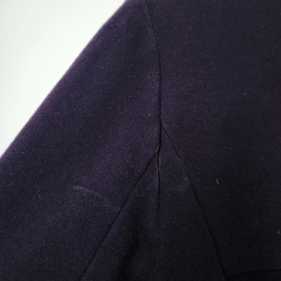 Michael Kors Cashmere Purple Wool Coat Tortoise Shell Buttons Women's Size 14 - Picture 10 of 16